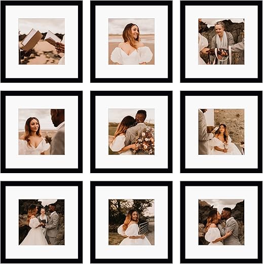 12x12 Picture Frame Set of 9, Display Pictures 8x8 with Mat or 12x12 without Mat, Multi Collage Gallery Square Photo Frames for Wall or Tabletop,... 12x12 Picture Frame Set of 9, Display Pictures 8x8 with Mat or 12x12 without Mat, Multi Collage Gallery Square Photo Frames for Wall or Tabletop,...