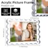 3 Pack Acrylic Picture Frame: 4x6inch Magnetic Picture Frames, Double Sided Magnet Frames,10+10mm Thick Block, Clear Photo Scalloped Frames...
