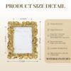 5x7 Picture Frame Vintage Gold Frames, Ornate Leaf Textured Hand-Crafted Resin with Glass Front, Gold Picture Frames for Tabletop Display, Retro...