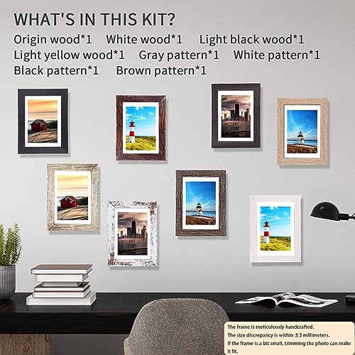 5x7 Picture Frames Set of 8, Rustic Picture Frames Multi Wood-Color,Vertical and Horizontal Formats for Wall Hanging and Tabletop Display,Perfect... 5x7 Picture Frames Set of 8, Rustic Picture Frames Multi Wood-Color,Vertical and Horizontal Formats for Wall Hanging and Tabletop Display,Perfect...