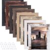 5x7 Picture Frames Set of 8, Rustic Picture Frames Multi Wood-Color,Vertical and Horizontal Formats for Wall Hanging and Tabletop Display,Perfect...