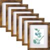 8x10 Picture Frame Brown Set of 6, Display Pictures 5x7 With mat or 8x10 Without Mat