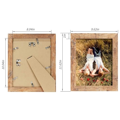 8x10 Picture Frame Set of 4, High Definition Real Glass Rustic Brown Frame, 8 x 10 Photo Frames for Desktop Display and Wall Mounting 8x10 Picture Frame Set of 4, High Definition Real Glass Rustic Brown Frame, 8 x 10 Photo Frames for Desktop Display and Wall Mounting