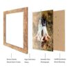 8x10 Picture Frame Set of 4, High Definition Real Glass Rustic Brown Frame, 8 x 10 Photo Frames for Desktop Display and Wall Mounting