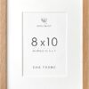 8x10 Picture Frame, Solid Oak Wood 8x10 Photo Frame with Mat to 5x7, 10x8 Picture Frames for Wall and Tabletop Display, Natural Oak 8 x 10 Frame,...
