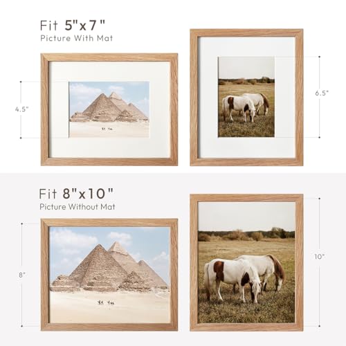 8x10 Picture Frame, Solid Oak Wood 8x10 Photo Frame with Mat to 5x7, 10x8 Picture Frames for Wall and Tabletop Display, Natural Oak 8 x 10 Frame,... 8x10 Picture Frame, Solid Oak Wood 8x10 Photo Frame with Mat to 5x7, 10x8 Picture Frames for Wall and Tabletop Display, Natural Oak 8 x 10 Frame,...