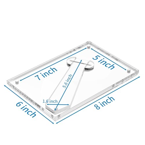 AITEE 5x7 Acrylic Picture Frames 3 Pack, Clear Picture Frames with Stand, Magnetic Frame Acrylic Lucite Frameless Transparent Cubes Floating Gift...