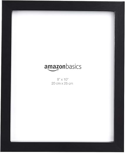 Amazon Basics Rectangular Photo Picture Frame, 8 x 10 in, Pack of 2, 11.22 x 9.21 inches, Black