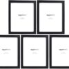 Amazon Basics Rectangular Photo Picture Frame, 8" x 10", Pack of 5, 11.22 x 9.21 inches, Black