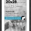 Americanflat 20x28 Picture Frame with Polished Plexiglass - Use as 16x24 Frame with Mat or Display 20x28 Photo Without Mat - Hudson Collection -...
