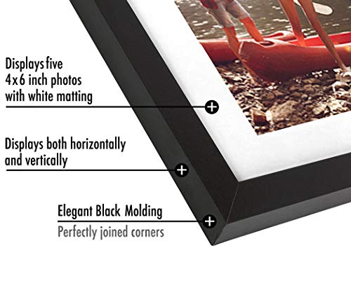Americanflat 4x6 Collage Picture Frame with Shatter-Resistant Glass - Fits Five 4x6 Photos or Use as One 8x24 Picture Frame - Signature Collection... Americanflat 4x6 Collage Picture Frame with Shatter-Resistant Glass - Fits Five 4x6 Photos or Use as One 8x24 Picture Frame - Signature Collection...