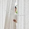 Anmao White Semi Sheer Non-See-Through Curtains 84 Inches Long 2 Panels, Leaf Pattern Drapes for Living Room Bedroom, Rod Pocket Light Filtering...