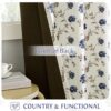 Beauoop Blue Floral 100% Blackout Curtains 84 Inches Long 2 Panels for Bedroom Living Room Vintage Rose Flower Patterned Room Darkening Thermal...