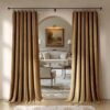 Beauoop Golden Brown Velvet Curtains 84 Inches Long 2 Panels for Bedroom Living Room Soft Luxury Room Darkening Thermal Insulated Soundproof Rod...