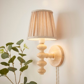 Bobby Pleated Paint Your Own Plug In Wall Light