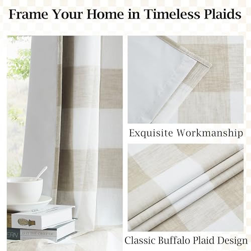 Buffalo Plaid Full Blackout Window Curtains 84 Inches Long Checkered Grommet Panels Farmhouse Geo Energy Efficient Drapes Noise Reducing Thermal... Buffalo Plaid Full Blackout Window Curtains 84 Inches Long Checkered Grommet Panels Farmhouse Geo Energy Efficient Drapes Noise Reducing Thermal...