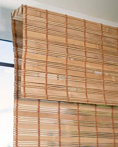 CHICOLOGY Bamboo Roman Shades - Customer Favorite Light Filtering Blinds for Windows, Premium Quality, Ideal for Home, Squirrel Brown, 29"W X 64"H