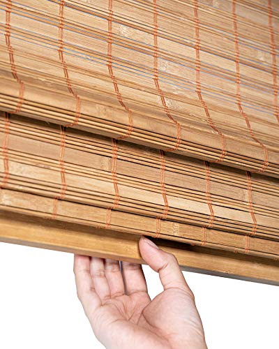CHICOLOGY Bamboo Roman Shades - Customer Favorite Light Filtering Blinds for Windows, Premium Quality, Ideal for Home, Squirrel Brown, 29"W X 64"H