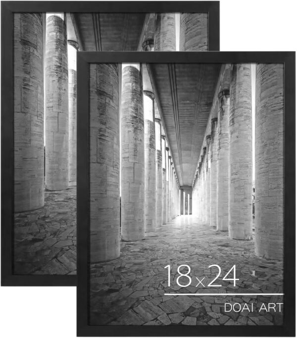 DOAI ART 18x24 Poster Frame 2 Pack, Black 18 x 24 Picture Frames for Horizontal or Vertical Wall Mounting, Scratch-proof Safe and Artistic Large... DOAI ART 18x24 Poster Frame 2 Pack, Black 18 x 24 Picture Frames for Horizontal or Vertical Wall Mounting, Scratch-proof Safe and Artistic Large...