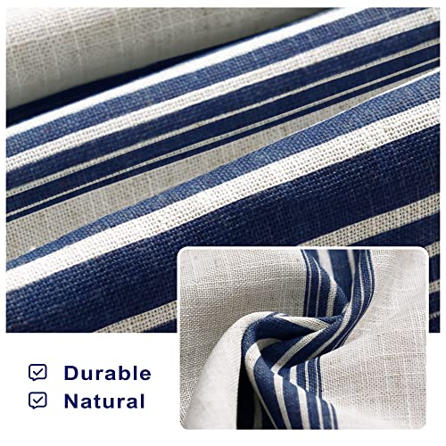 DriftAway Chris Linen Blackout Curtains with Thermal and Sound Reducing Layer 84 Inches Long for Bedroom Striped Printed Drapes Thermal Insulated...