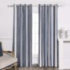 DriftAway Chris Linen Blackout Curtains with Thermal and Sound Reducing Layer 84 Inches Long for Bedroom Striped Printed Drapes Thermal Insulated...