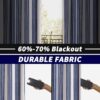 DriftAway Chris Linen Blackout Curtains with Thermal and Sound Reducing Layer 84 Inches Long for Bedroom Striped Printed Drapes Thermal Insulated...