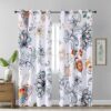 Estelar Textiler Classical Blue Floral Printing Curtains for Living Room Curtains 84 Inches Long, Room Darkening Thick Grommet Top Farmhouse Window...