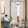 Floral Curtains for Living Room 84 Inch Length Sheer Curtains for Bedroom Light Filtering Semi Sheer Curtains Transparent Window Treatment Drapes...