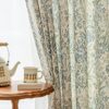 Floral Farmhouse Curtains Semi-Blackout Living Room Drapes 96 Inch Length Cotton Linen Blend Bohemian Window Curtain Panels White Bedroom Drapes, 1...