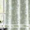 FMFUNCTEX 100% Blackout Floral Curtains for Bedroom, Sage Green Curtains 63 inch Length Blossom Patterned for Living Room, Thermal Insulated...