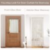 Front Door Curtain for Glass Window 40 Inch Length,Small Pre French Pinch Pleated Linen Sheer Short Curtains for Bedroom,30x40 Long