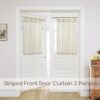 Front Door Curtain for Glass Window 40 Inch Length,Small Pre French Pinch Pleated Linen Sheer Short Curtains for Bedroom,30x40 Long