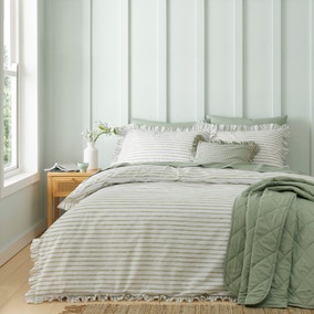 Laylah Frilled Stripe Duvet Cover & Pillowcase Set