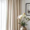 Lazzzy Beige Velvet Curtains 84 Inches Long Thermal Insulated Drapes for Living Room Bedroom Room Darkening Window Treatments Light Reducing Super...