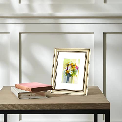 LUCKYLIFE 8x10 Picture Frame Set of 4, Rustic Farmhouse Picture Frames for Table or Wall Hanging