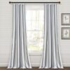 Lush Decor Farmhouse Stripe Yarn Dyed Cotton Window Curtain Panel Pair, 42" W x 84" L, Navy - Classic Modern Rustic Charm - Eco Friendly Cotton...