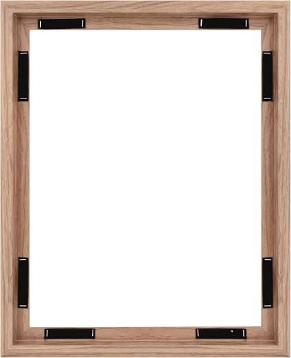 MCS Canvas Float Frames 16x20 Frame, Walnut Woodgrain for Finished Canvases, Vertical & Horizontal Wall Hanging Large with Adhesive for Canvas...