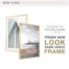 MCS Foundation 16x24 Poster Frame Traditional Brass, Vertical & Horizontal Wall Hanging Large Picture Frame for Photos, Posters & Art Prints (1-Pack)