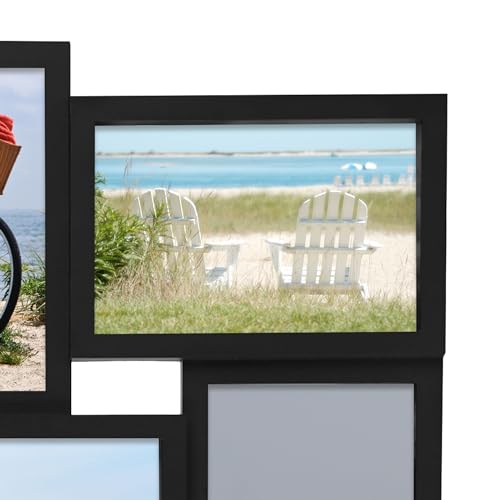 Melannco 24 x 12 Inch 8 Opening Photo Collage Frame, Displays Four 4x6 and Four 6x4 Inch Photos, Black Melannco 24 x 12 Inch 8 Opening Photo Collage Frame, Displays Four 4x6 and Four 6x4 Inch Photos, Black
