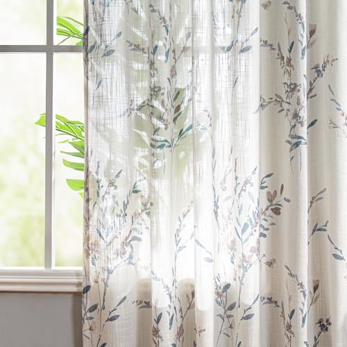 MYSKY HOME Sheer Floral Curtains for Living Room 95 Inch Long Linen Look Vertical Drapes Bedroom Light Filtering Privacy Added Farmhouse Style... MYSKY HOME Sheer Floral Curtains for Living Room 95 Inch Long Linen Look Vertical Drapes Bedroom Light Filtering Privacy Added Farmhouse Style...