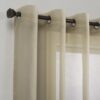 No. 918 Emily Sheer Voile Grommet Curtain Panel, 59" x 63", Stone