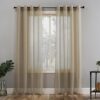 No. 918 Emily Sheer Voile Grommet Curtain Panel, 59" x 63", Stone