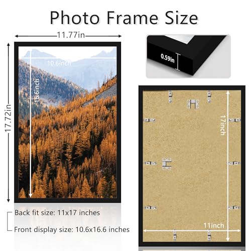 Picrit 11x17 Picture Frame, Photo Frame for Wall Mounting Display, Black Picrit 11x17 Picture Frame, Photo Frame for Wall Mounting Display, Black