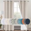 PrinceDeco Primitive Textured Linen 100% Blackout Curtains for Bedroom/Living Room Energy Saving Window Treatment Curtain Drapes, Burlap Fabric...