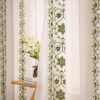 Sage Green Boho Curtains 2 Panels for Living Room Vintage Floral Linen Curtains 84 Inches Long for Bedroom Farmhouse Patterned Drapes Embroidered...