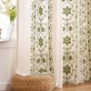 Sage Green Boho Curtains 2 Panels for Living Room Vintage Floral Linen Curtains 84 Inches Long for Bedroom Farmhouse Patterned Drapes Embroidered...