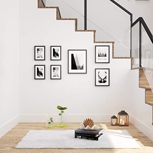 SONGMICS Picture Frames Set of 7 Pieces, One 11 x 14 Inches, Two 8 x 10 Inches, Four 6 x 8 Inches, with White Mat, Real Glass, for Multiple Photos,... SONGMICS Picture Frames Set of 7 Pieces, One 11 x 14 Inches, Two 8 x 10 Inches, Four 6 x 8 Inches, with White Mat, Real Glass, for Multiple Photos,...