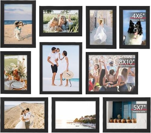 TWING 10 Pack Picture Frames Collage Wall Decor, Gallery Wall Frame Set for Wall Display, Multi Sizes with 2pcs 8x10, 4pcs 5x7 and 4pcs 4x6 Photo...