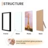 upsimples 5x7 Picture Frame Set of 3, Made of High Definition Glass for 5 x 7 Black Frames, Wall and Tabletop Display Thin Border Photo Frame for...