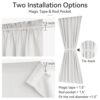 Vatge Self-Adhesive French Door Curtains - Rodless No Drill Light Filtering Window Treatment for Sliding Glass Doors, 1 Panel, W25 x L72, Greyish...